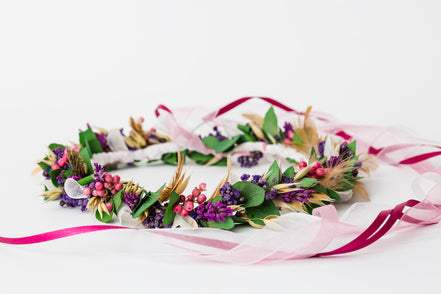 Blumenkranz für Haar | Eukalyptus & Schleierkraut