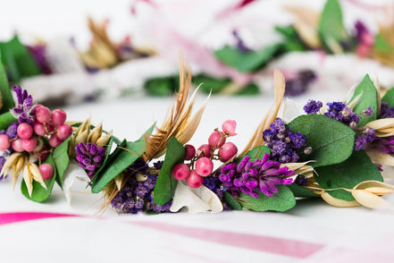 Blumenkranz für Haar | Eukalyptus & Schleierkraut
