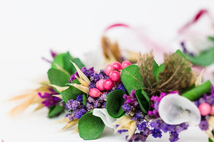 Blumenkranz für Haar | Eukalyptus & Schleierkraut