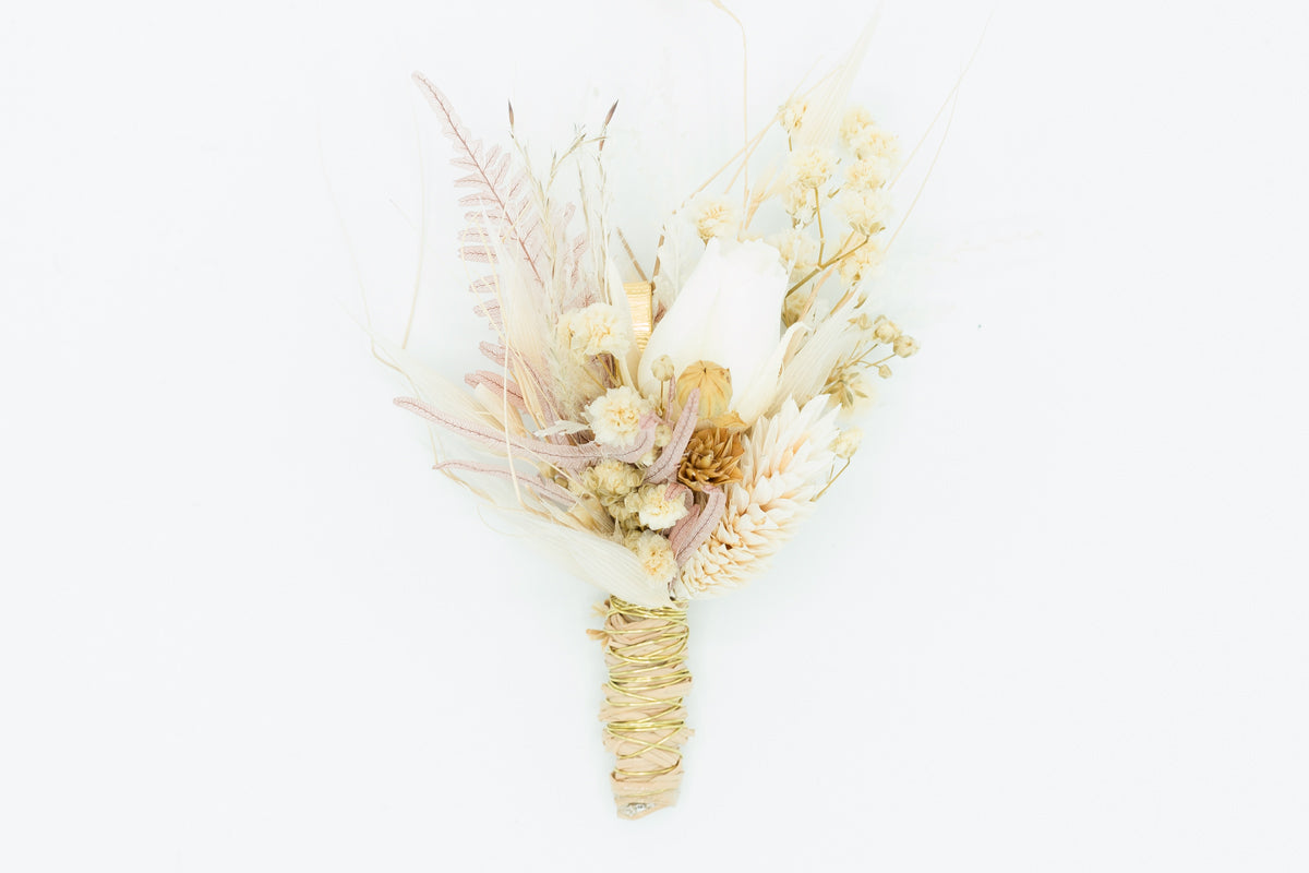 Trockenblumen Anstecker Bräutigam