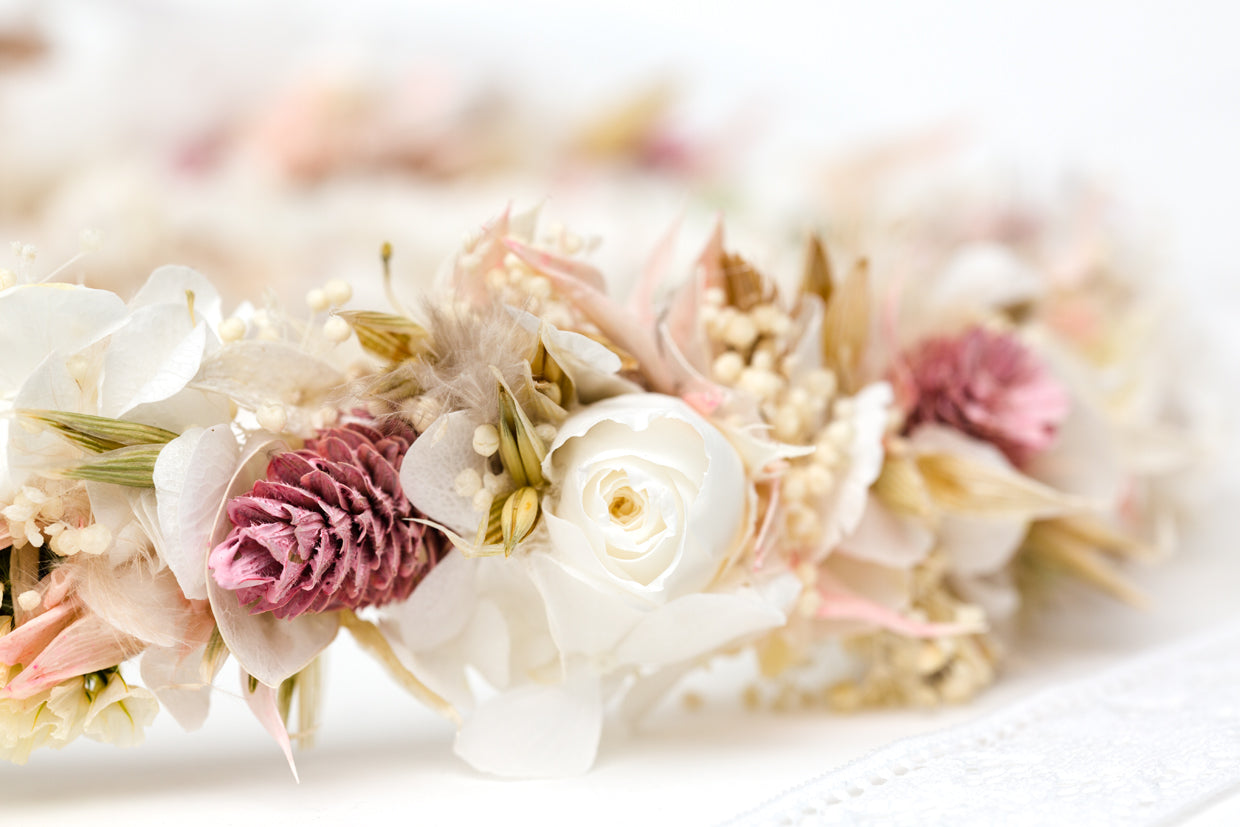 dauerhafter blumenkranz zur hochzeit
