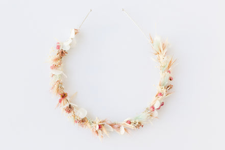 blumen haarreif blumenkrone trockenblumen hochzeit