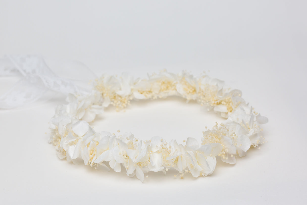 kopfkranz hochzeit schleierkraut hortensie