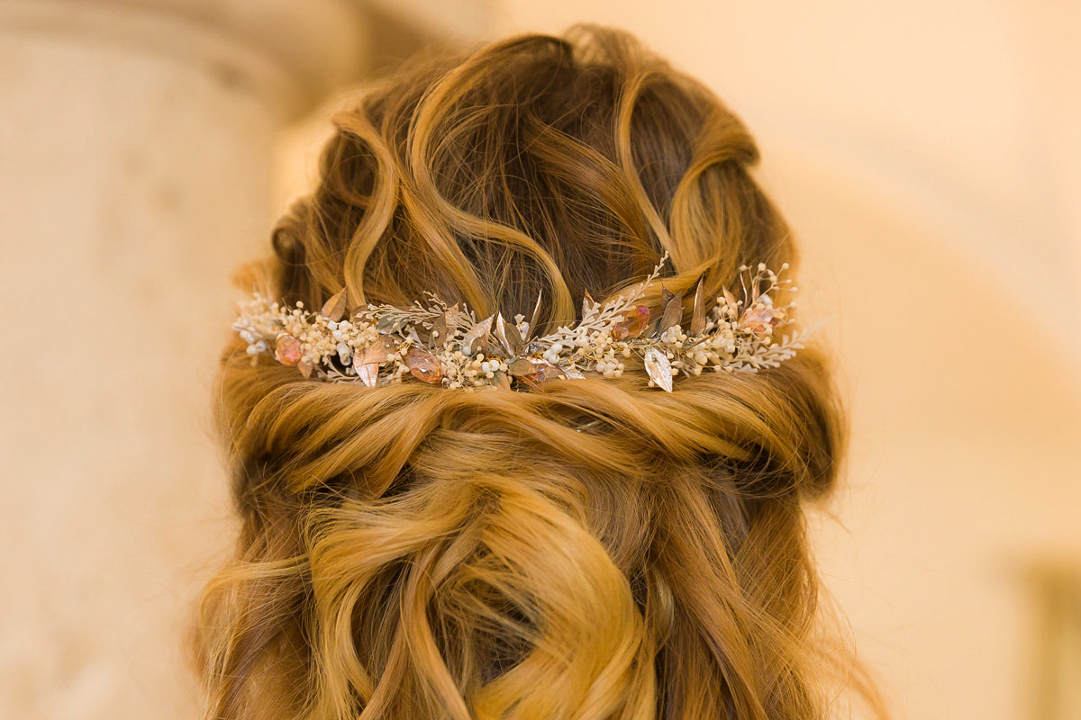 blumenranke haare hochzeit