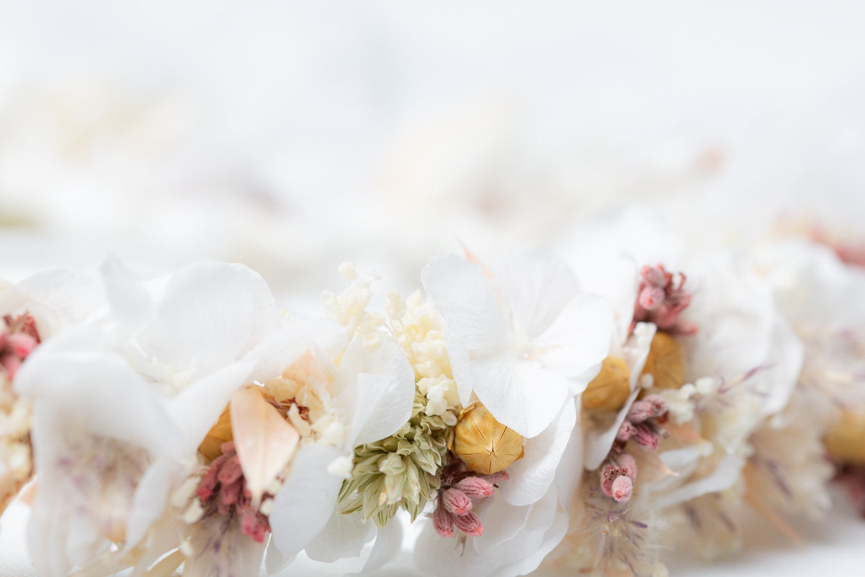 Boho Haarkranz Blumen Hochzeit