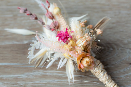 boho Blumen Anstecker Trockenblumen echte Blumen