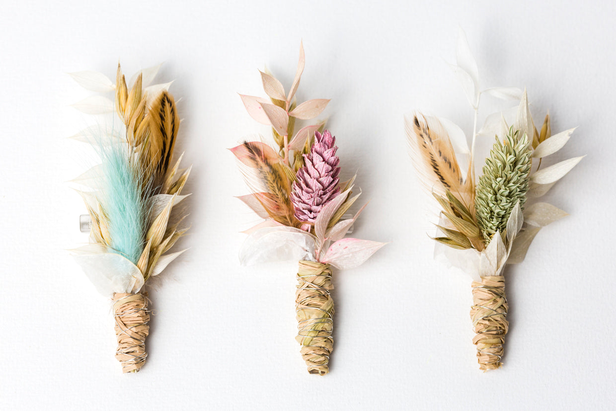 Trockenblumen Anstecker zur Hochzeit