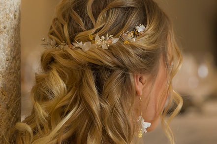 haaarschmuck braut trockenblumen