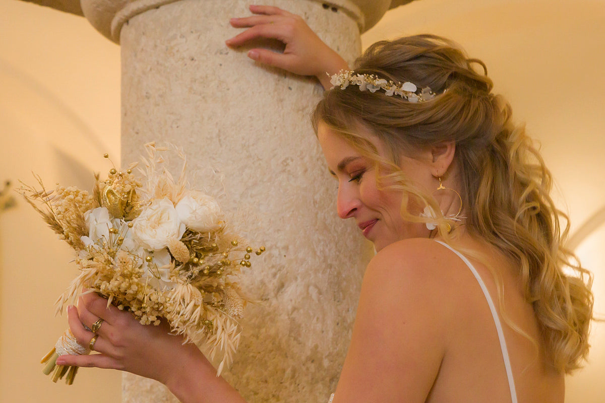 Haarband braut Trockenblumen
