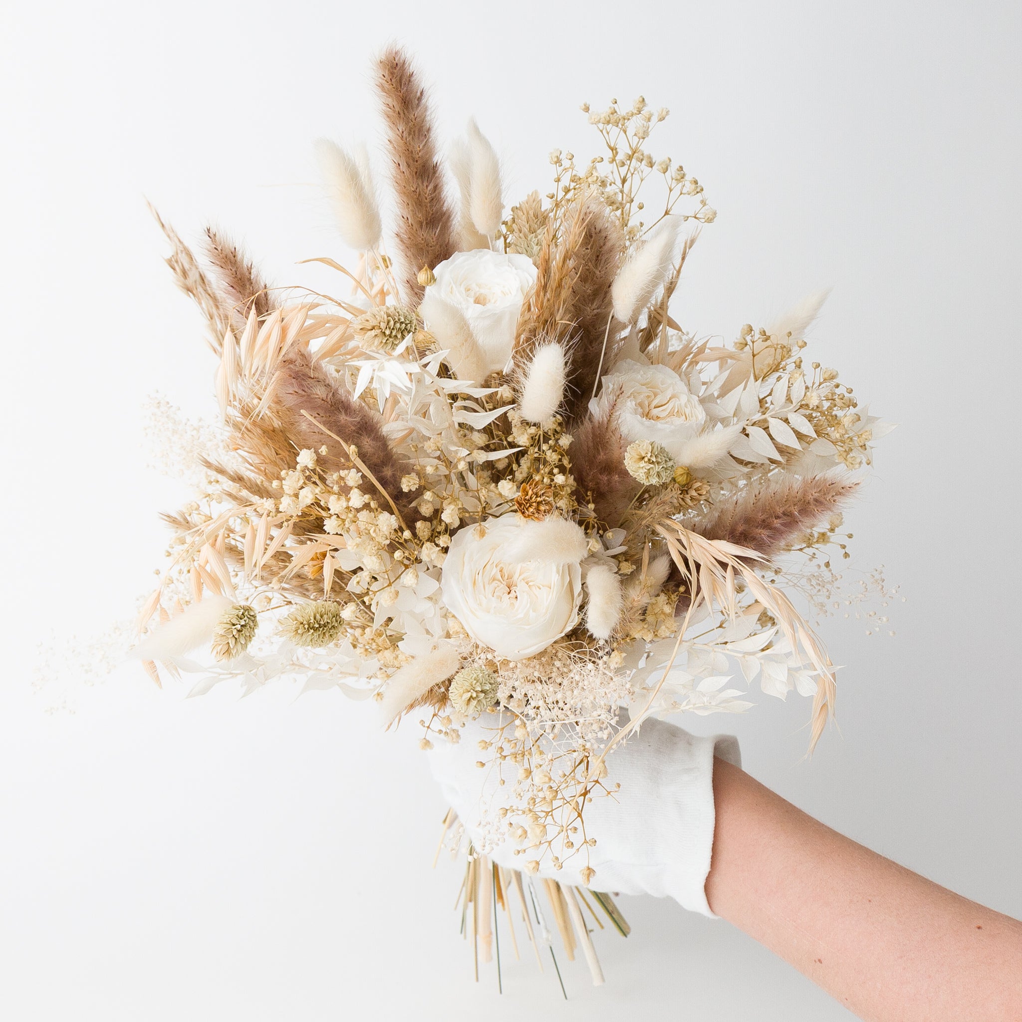 Hochzeitstrauß trockenblumen pampas