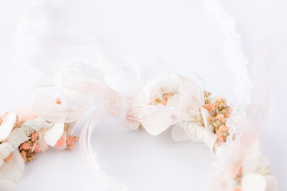 Blumen kranz hochzeit haare echt