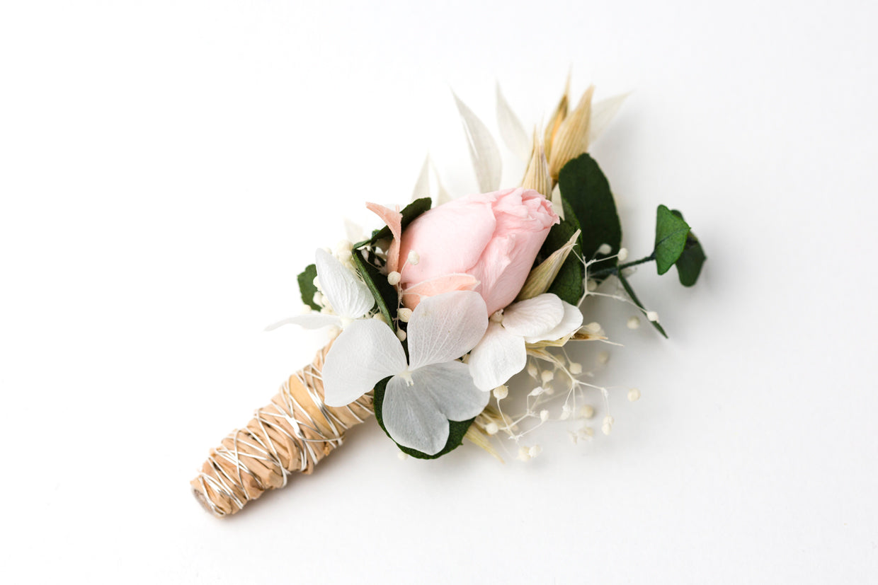 dauerhafter, echter Blumenanstecker für den Bräutigam oder Trauzeugen