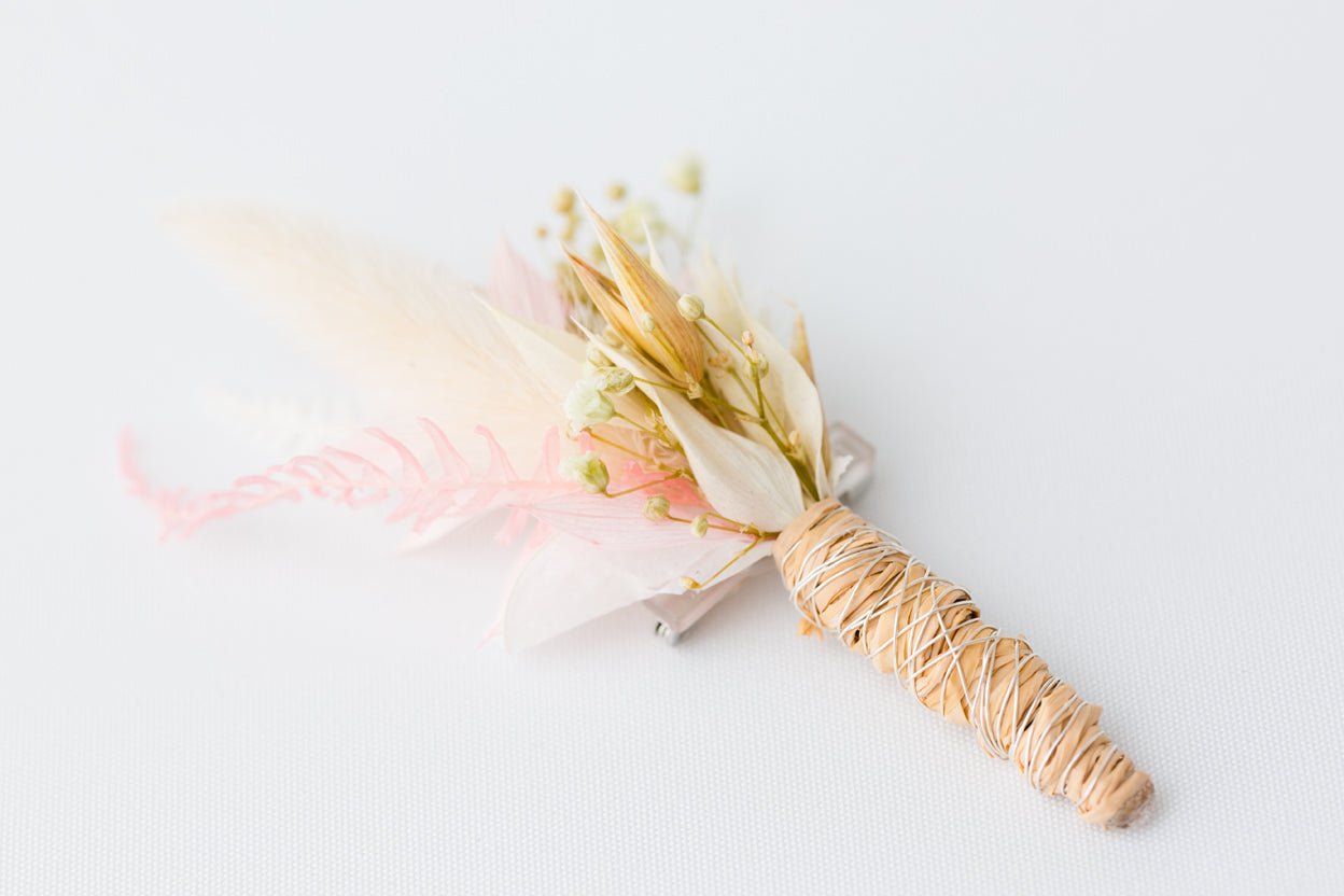 Trockenblumen Anstecker Hochzeit