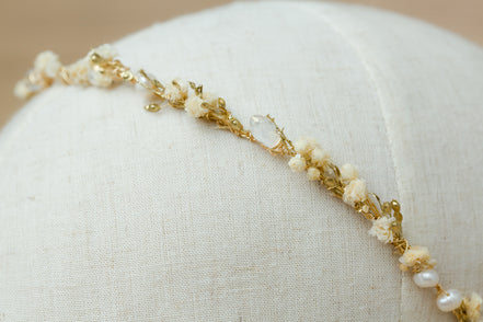 Trockenblumen Haarschmuck braut perlen