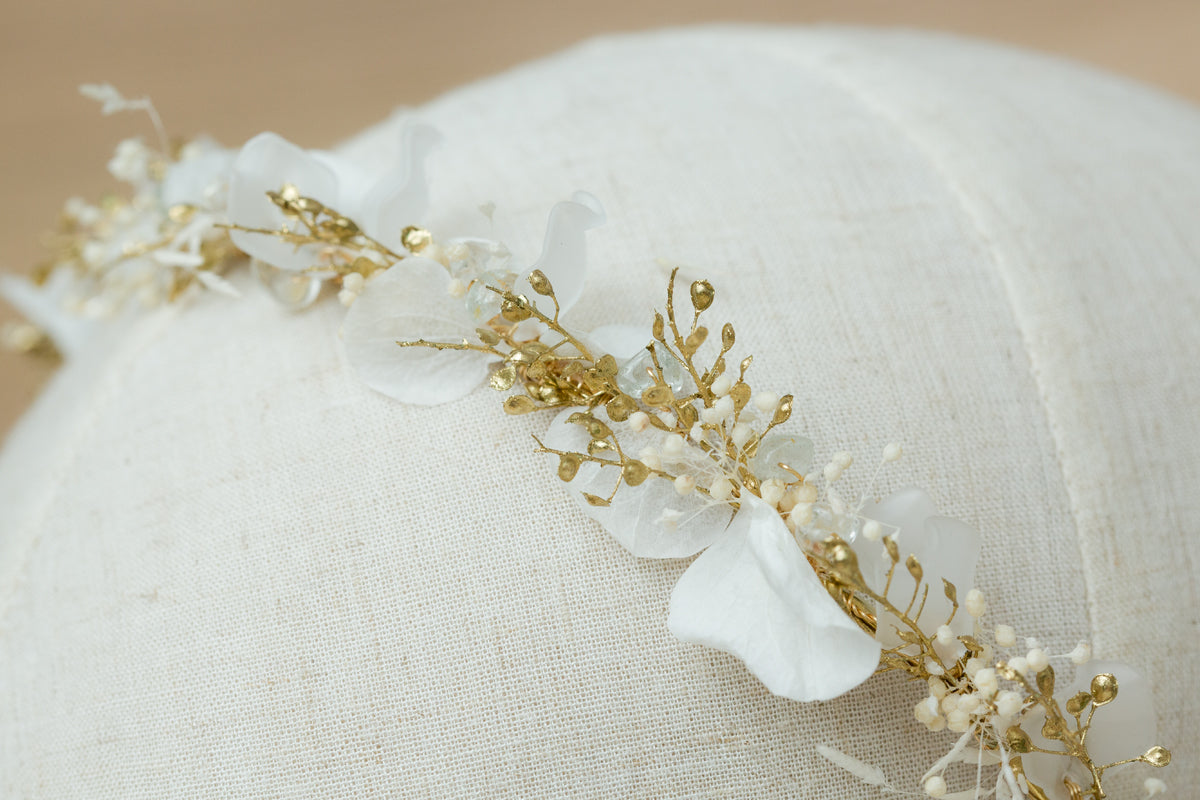 Braut Haarschmuck blumen perlen