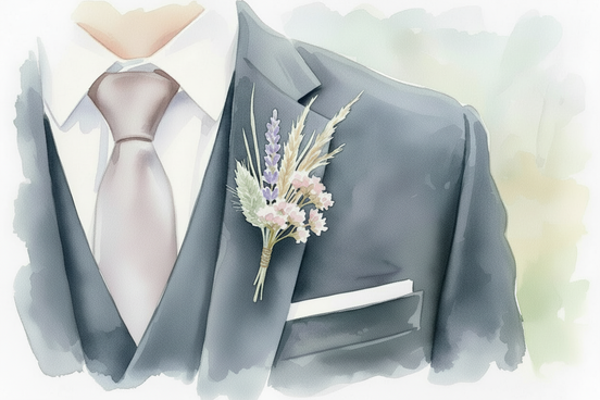 Anstecker Trockenblumen Hochzeit