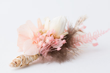 handmade Blumen Anstecker Trockenblumen Bräutigam