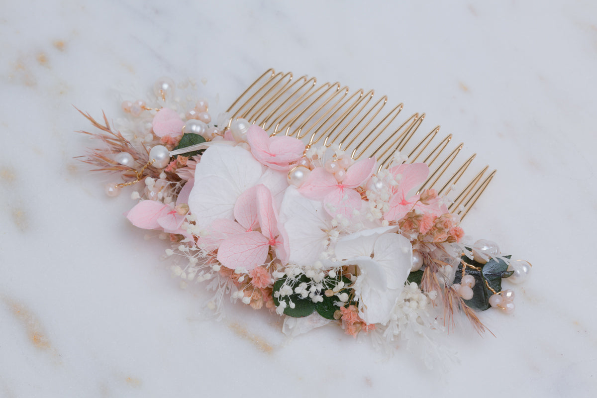 braut haarkamm blumen