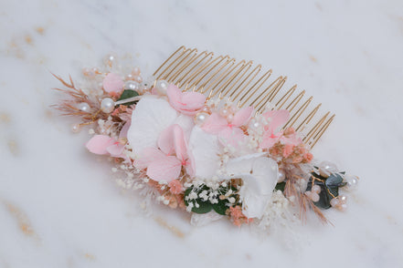 braut haarkamm blumen