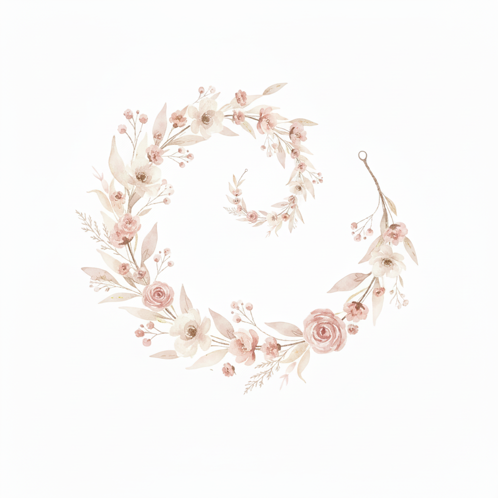Blumen Haarranke Aquarell ohne Schrift