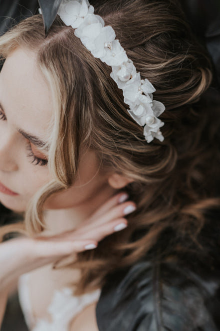 blumen haarreif hochzeit