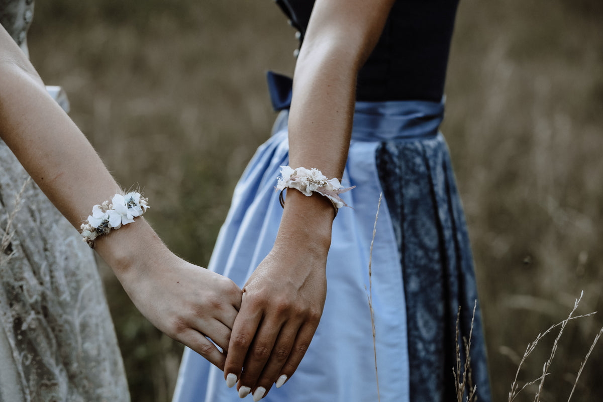 brautjungfer blumen armband