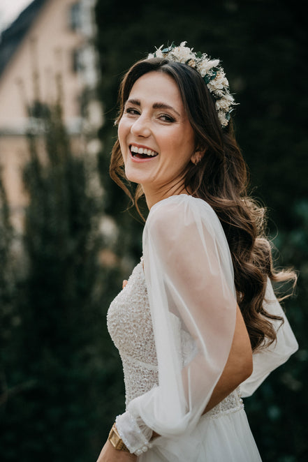 Blumen Haarreif Eukalyptus | Trockenblumen Hochzeit & Dirndl