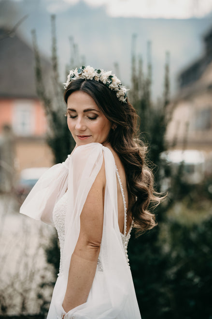 Blumen Haarreif Eukalyptus | Trockenblumen Hochzeit & Dirndl