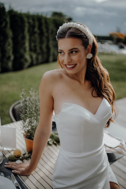 Braut Haarreif Blumen | Zarte Hortensien in Weiß & Creme