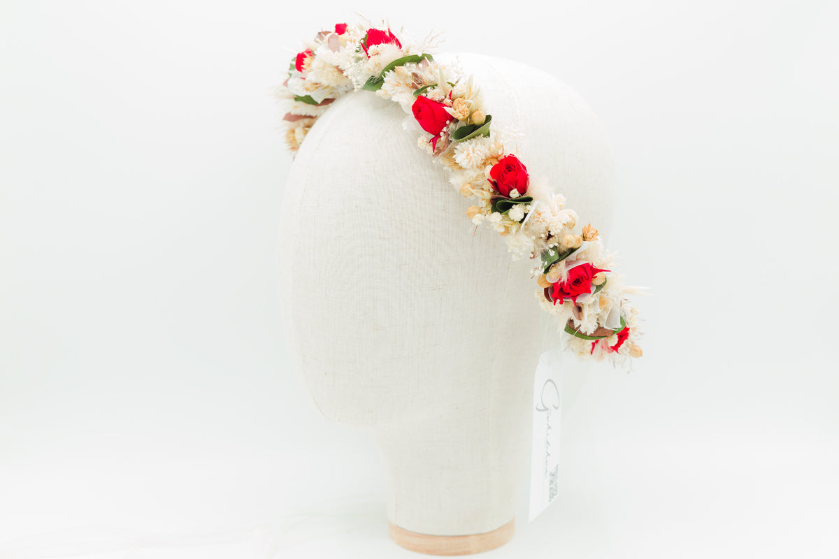hochzeit blumen haare rot