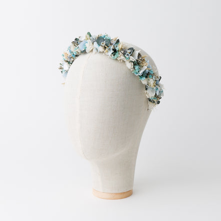 trockenblumen haarreif blau