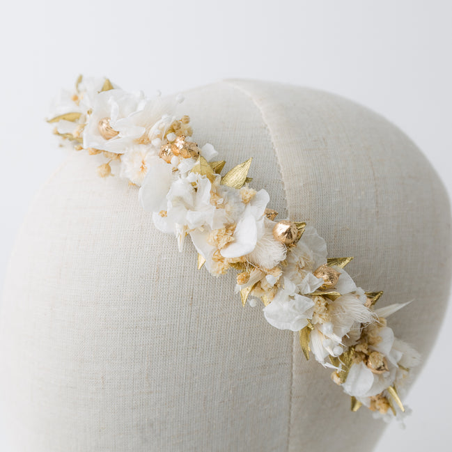 haarreif trockenblumen hochzeit