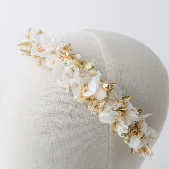 haarreif trockenblumen hochzeit