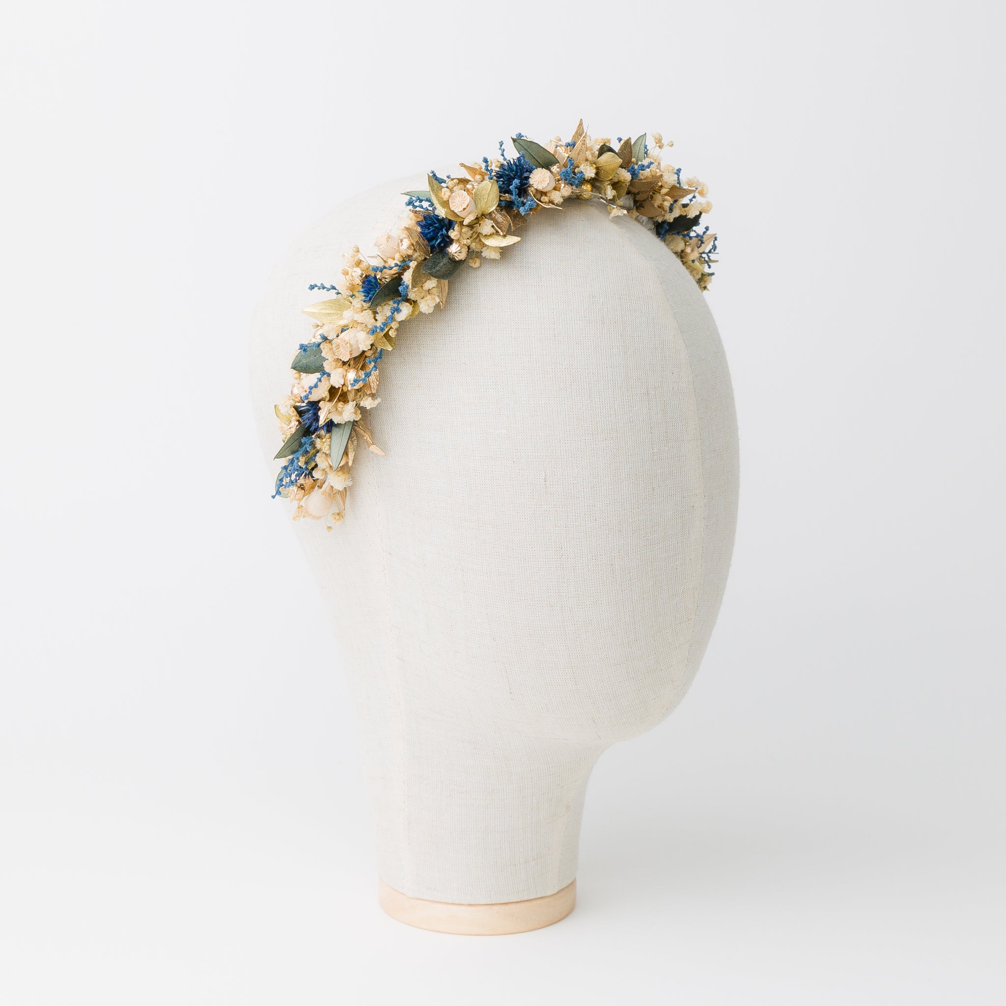 Haarreif Trockenblumen | Mediterranean Blue & Gold