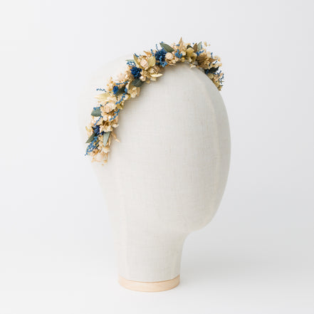 Haarreif Trockenblumen | Mediterranean Blue & Gold