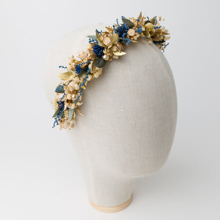 Haarreif Trockenblumen | Mediterranean Blue & Gold