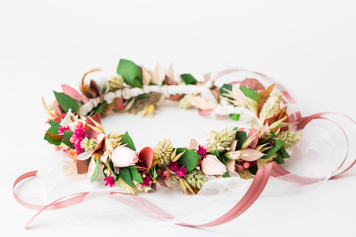 haarschmuck zum dirndl in rosa, pink