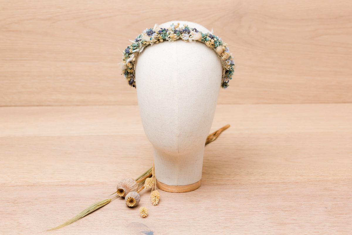 blumen haarschmuck blau