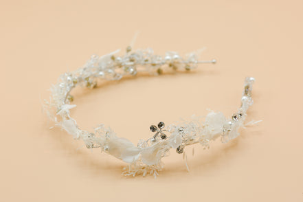 blumen haarschmuck hochzeit silber farben