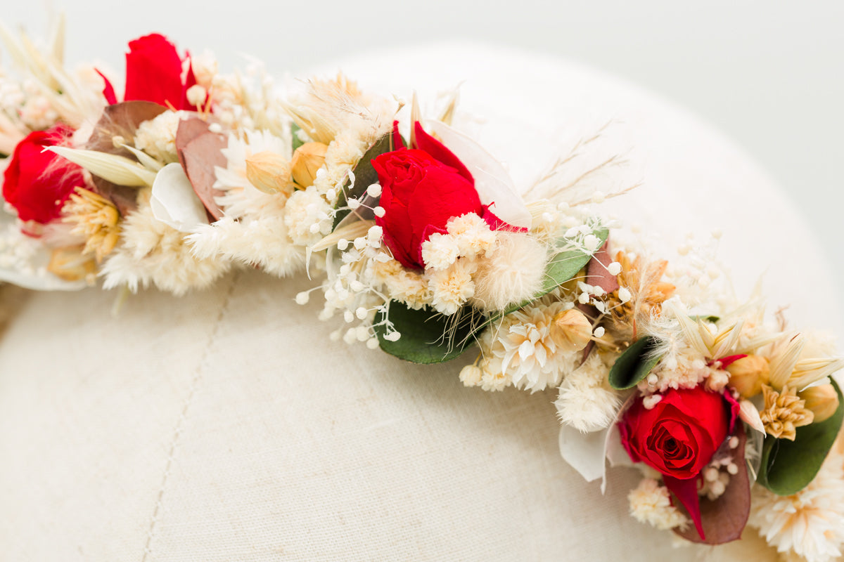 trachtenhochzeit blumenkranz