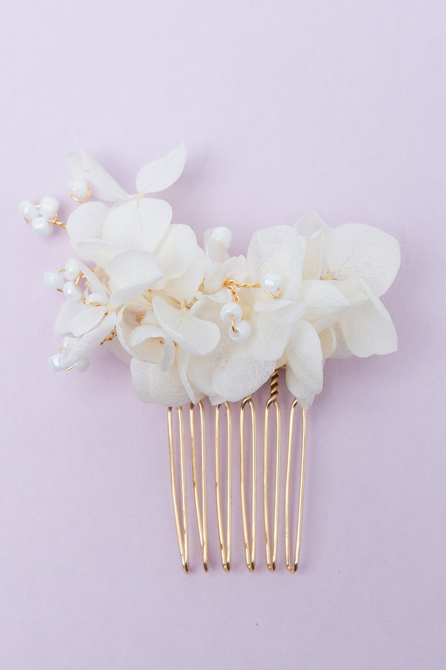 Haarkamm Braut mit echten Blumen