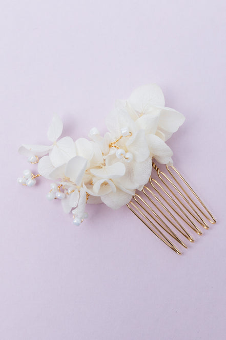 Haarkamm Braut mit echten Blumen