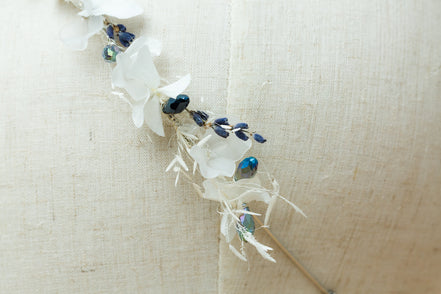 lavendel haarschmuck braut hochzeit
