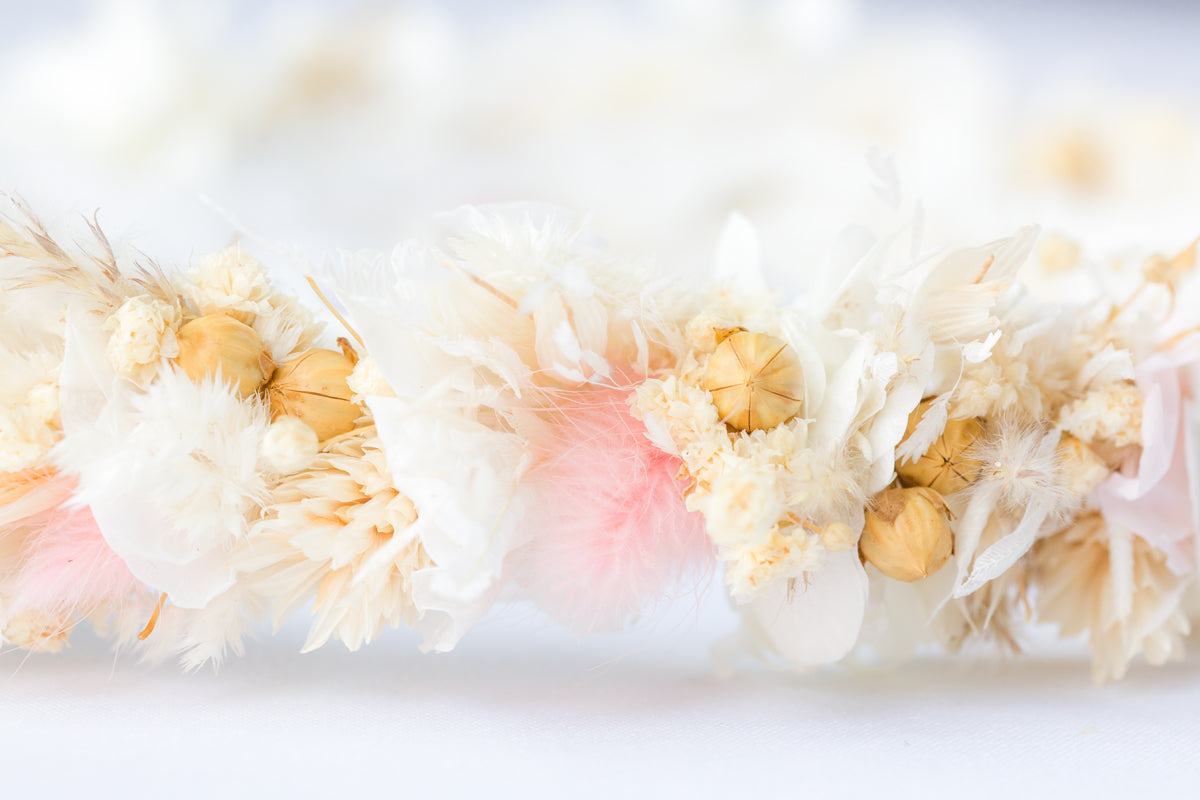 blumenkranz zur hochzeit braut