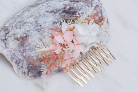 trockenblumen haarkamm hochzeit