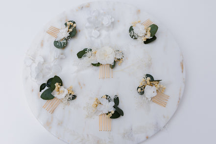 geschenk trauezeugin haarkamm trockenblumen