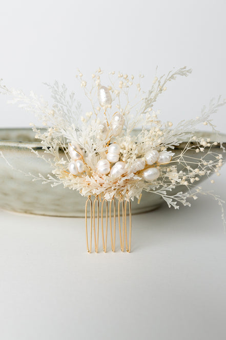trockenblumen haarkamm hochzeit
