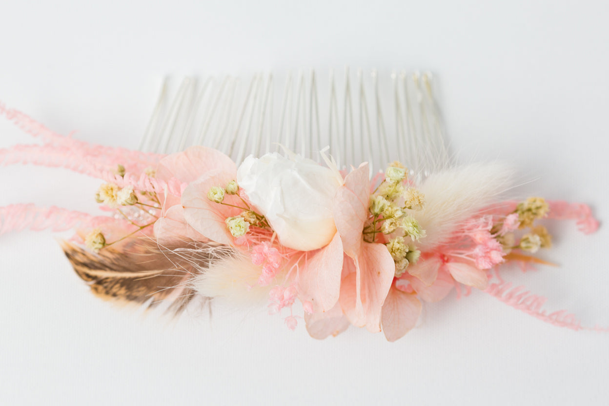 Trockenblumen Haarkamm zur Hochzeit