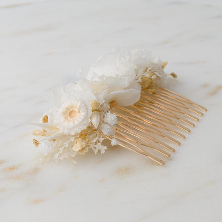 echter blumen haarkamm 
