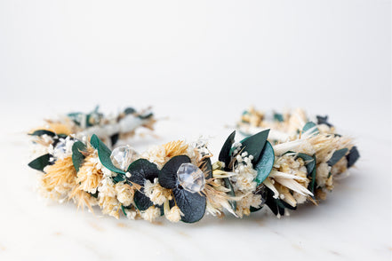 trockenblumen haarkranz boho